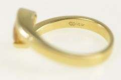 14K Yellow Gold Trillion Citrine Vintage Solitaire Bypass Ring