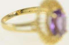 14K Yellow Gold Oval Amethyst Vintage Filigree Statement Ring