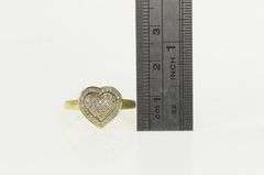 10K Yellow Gold Pave Diamond Heart Love Promise Ring