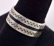 Sterling Silver Men's Black Onyx Inlay Ring