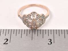 Glorious 10K Two Tone Gold Diamond Ring