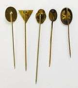 5 Antique Gold-Filled Stick Pins