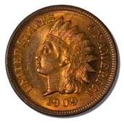 1909 Red Brown Unc Indian Head Cent