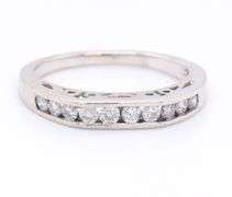 Sparkling White Gold 0.35ctw Channel Set Diamond Band