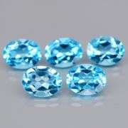 Matched! 5 piece 10.50ct full fire Swiss blue Topaz set