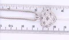 925 Sterling silver cubic zirconia heart shaped pendant on popcorn chain necklace