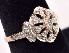 Glorious 10K Two Tone Gold Diamond Ring