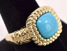 Sterling Silver Vermeil Turquoise Ring