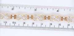 1.55ctw RBC and baguette sideway infinity station link bracelet