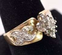Exquisite 10K Yellow Gold Diamond Ring