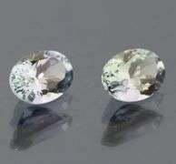 Silvery blue 1.69ct Tanzanite pair