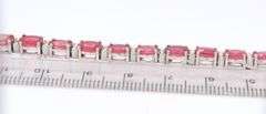 925 Sterling silver oval red stone tennis bracelet