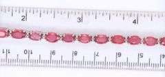 925 Sterling silver oval red stone tennis bracelet