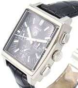 Tag Heuer Monaco cw2111, 38mm, Black Chronograph Dial, Stainless Steel W/ Box