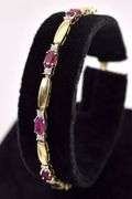 Joyous 10K Yellow Gold Ruby and Diamond Bracelet