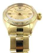 Rolex Oyster Perpetual 6719, 24mm, Champagne Dial, 14K Yellow Gold