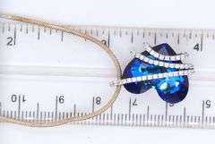 925 Sterling silver heart shpaed glass pendant on snake chain necklace