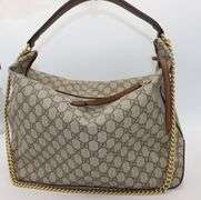 GUCCI, Brown, GG Supreme/Moon Linea A Hobo Shoulder Strap Purse w/ Box & Dust Bag