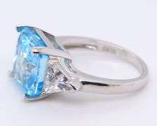 Blue Cubic Zirconia Sterling Silver Ring