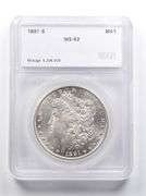 MS62 1891-S Morgan Silver Dollar SEGS