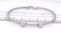 Charriol classique two tone diamond two square station cable bracelet