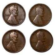4 Raw Circulated 1909 VDB Lincolns