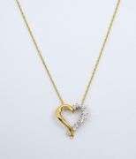 Tasteful 14K YG Diamond Heart on Necklace