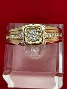 MEN'S CERTIFIED 14K YELLOW GOLD AND DIAMOND RING