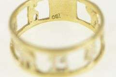 14K Yellow Gold Good Luck Clover Horse Shoe Band Ring