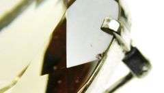 Vintage Sterling Scarf Brooch with Huge Gemstone