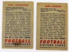 2 Bowman Gum 1951 Football Cards