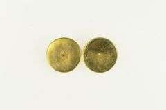 14K Yellow Gold Retro Domed Checkered Button Stud Earrings