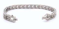 Vintage 2.50ctw Diamond Filigree Triple Row Bracelet in 18K