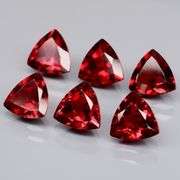 Trillion cut 5.52ct cherry red Garnet set