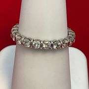 CERTIFIED 14K WHITE GOLD AND DIAMOND ETERNITY RING