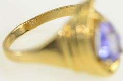 14K Yellow Gold Pear Tanzanite Freeform Statement Ring