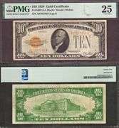 $10 1928 Gold Cert, Fr. 2400 Gold Certificate PMG Very Fine 25