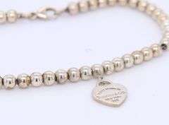 Tiffany & Co heart tag bead bracelet in 925 sterling silver