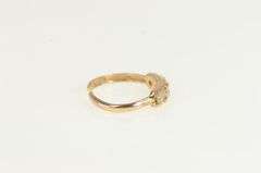 14K Yellow Gold Four Stone CZ Vintage Open Band Toe Ring