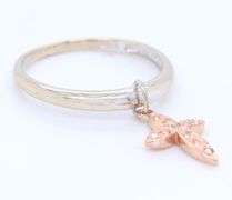 Fantastic White Gold 2 Tone Diamond Cross Charm Ring
