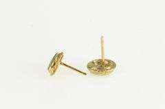 14K Yellow Gold Oval Nephrite Vintage Classic Stud Earrings
