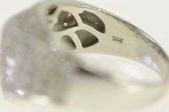 14K White Gold Pave White Sapphire Encrusted Statement Ring