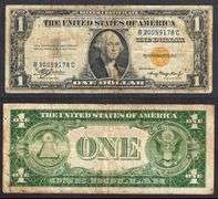 $1 1935-A Silver Cert, Fr. 2306 North Africa WWII Emergency Yellow Seal Fine
