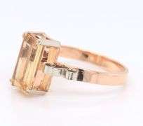 Stunning Yellow Gold Emerald Cut Citirne Ring