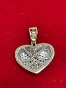 CERTIFIED 10K GOLD AND DIAMOND HEART PENDANT