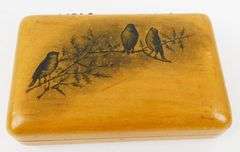 Beautiful Antique Mauchline Ware Christmas Box