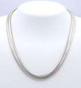Vintage 925 Sterling Silver Italian Mesh Chain Necklace