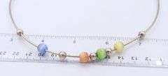 Italian 925 sterling silver multi color crystal ball necklace