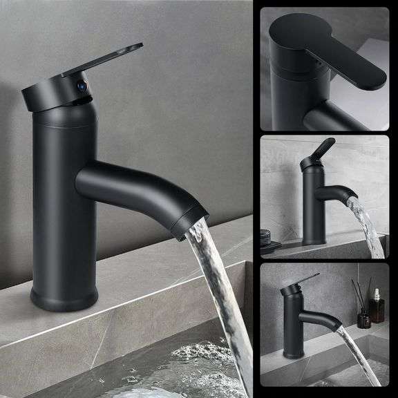 Stainless Steel Black Bathroom Faucet