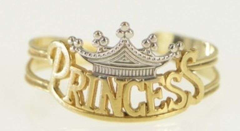 10K Yellow Gold Princess Crown Tiara Royal Spoiled Toe Ring